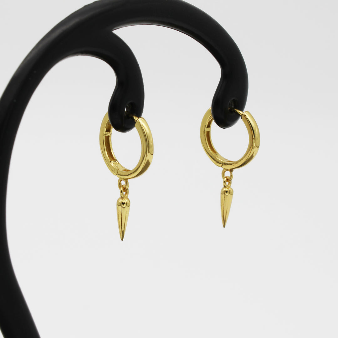 Spike Charm Gold Vermeil Hoop Earrings