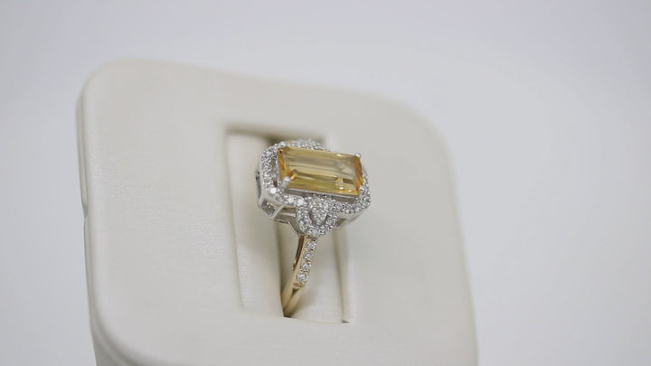 Citrine and Diamond Ring