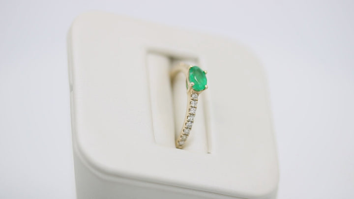 9ct Gold Emerald and Diamond Ring