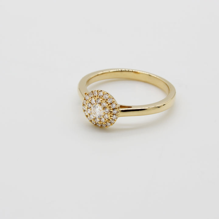 Diamond Disc Cluster Ring