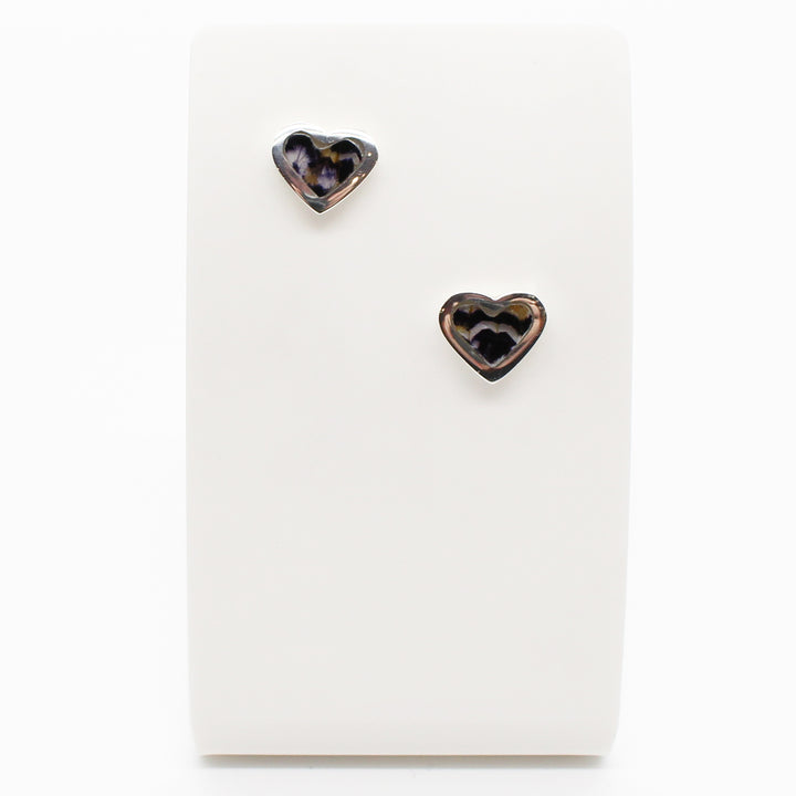 Blue John Heart Studs