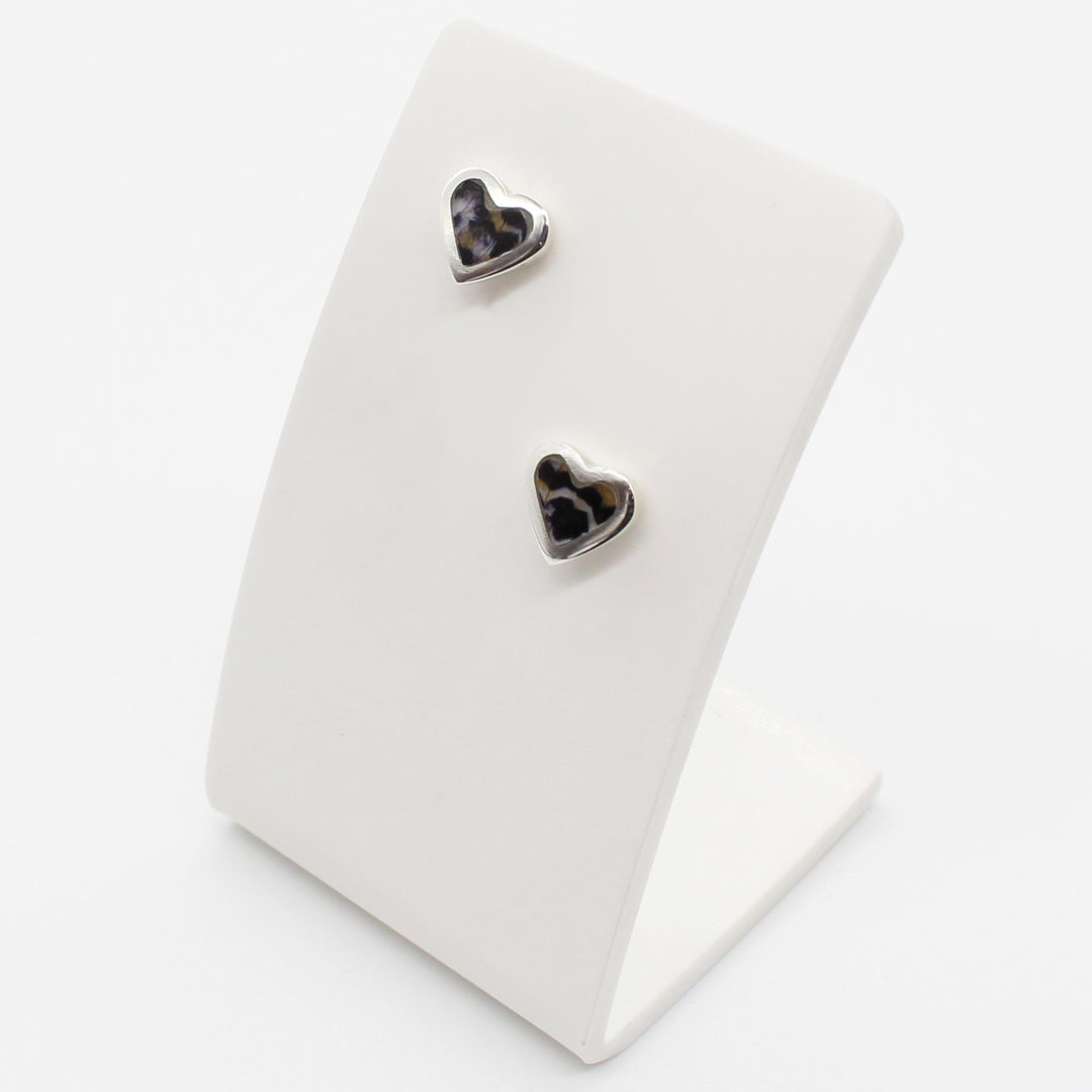 Blue John Heart Studs