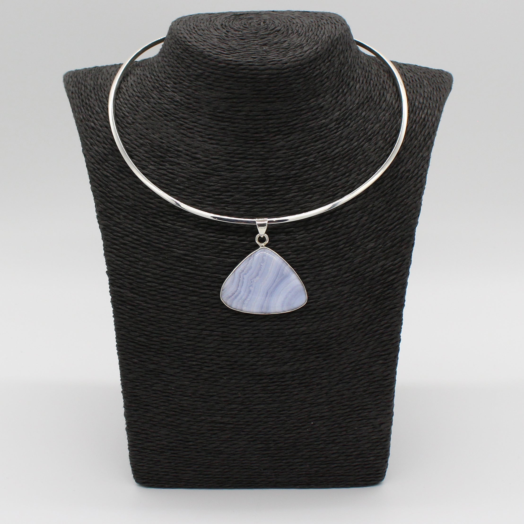 Blue Lace Agate Pendant Jantar Jewellery