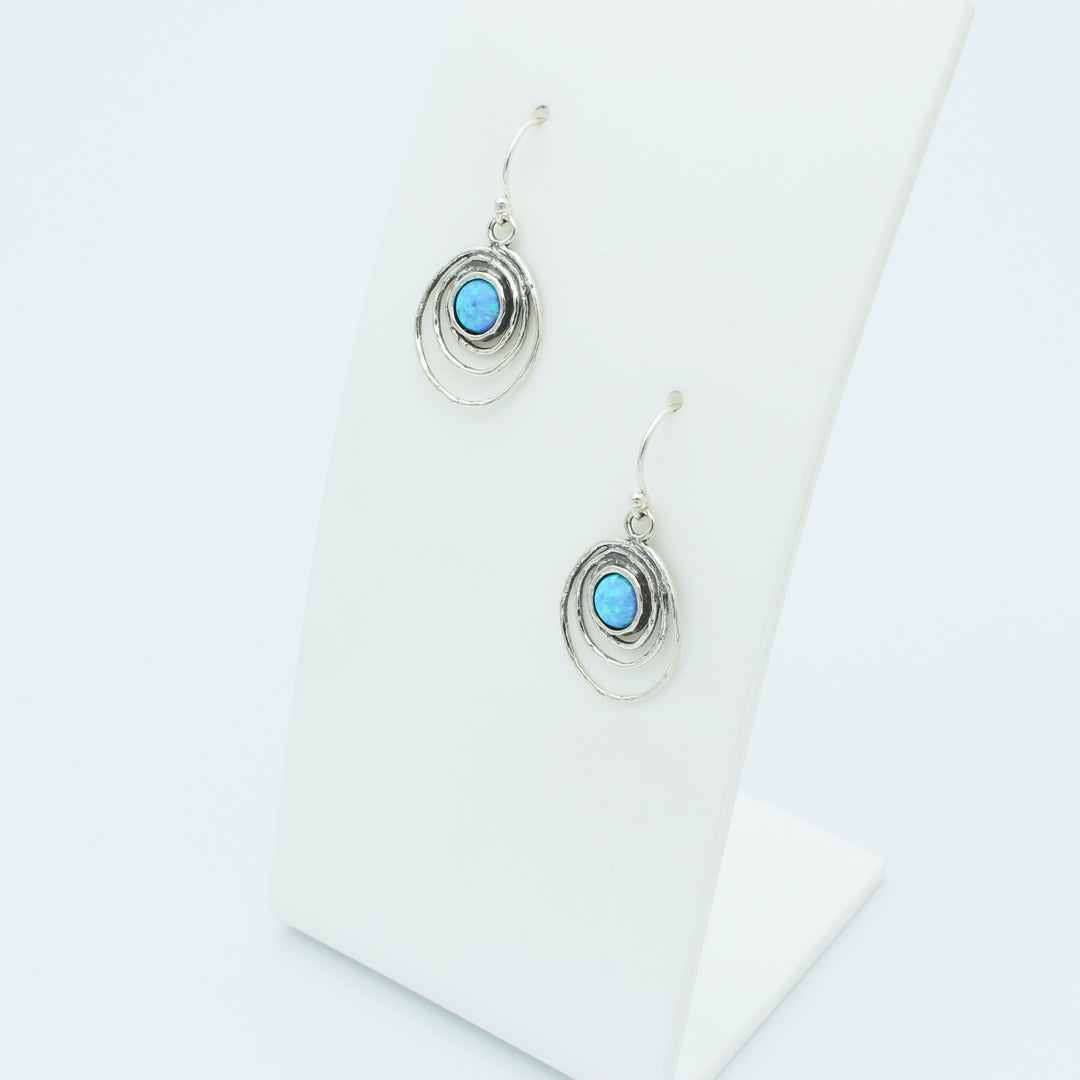 Blue Opal Drop Earrings