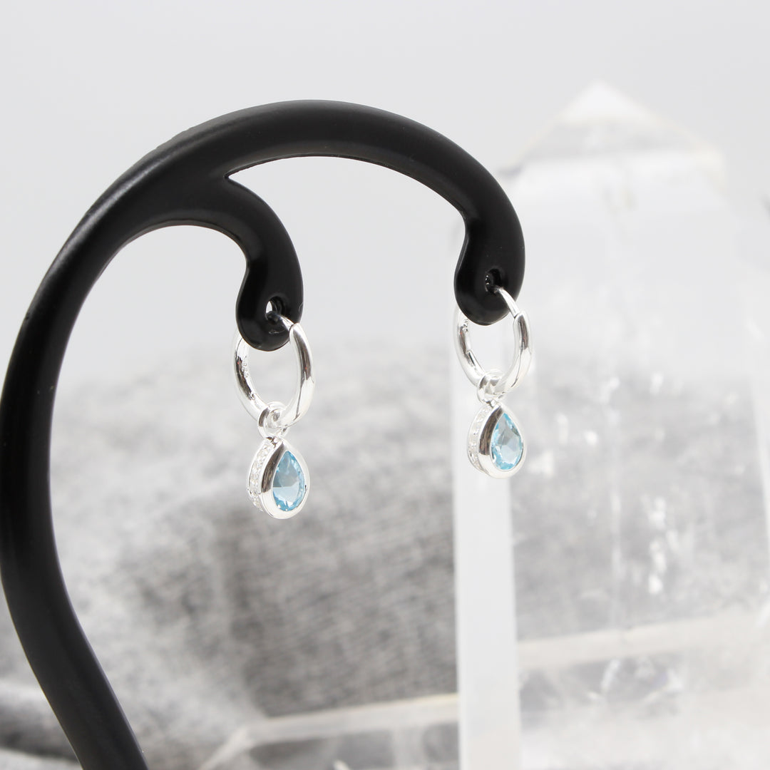 Gemstone Hoop Earrings