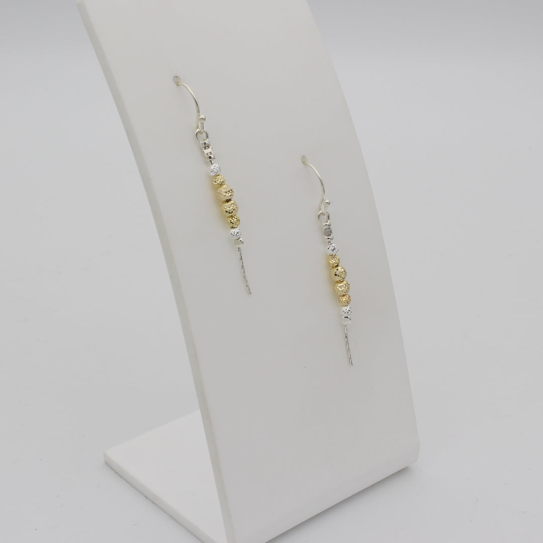 Silver & Rolled Gold Drop Earrings