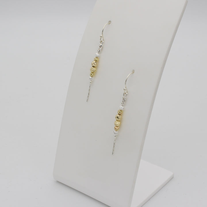Silver & Rolled Gold Drop Earrings