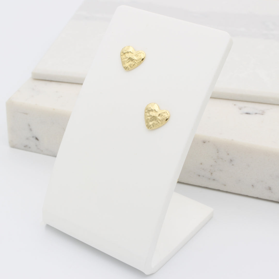 Hammered Heart Studs