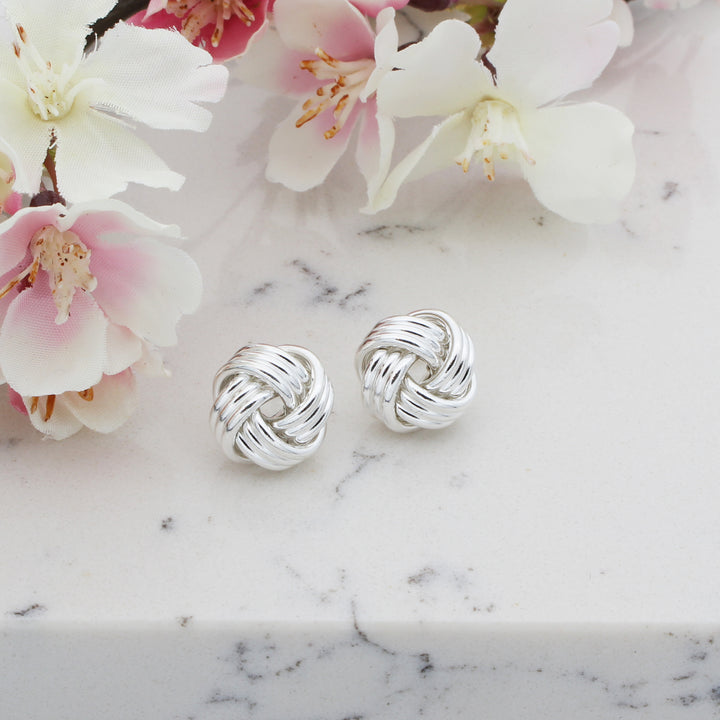 Silver Knot Studs (large)