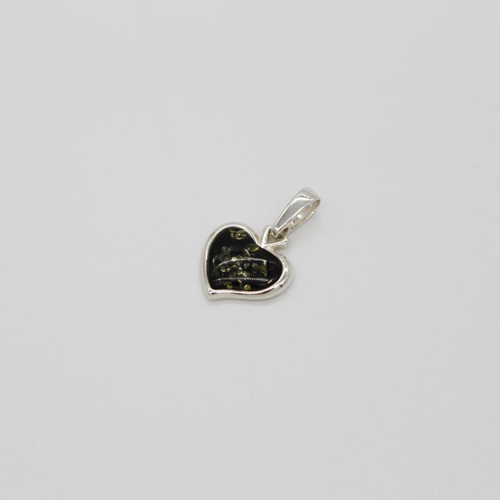 Green Amber Heart Pendant