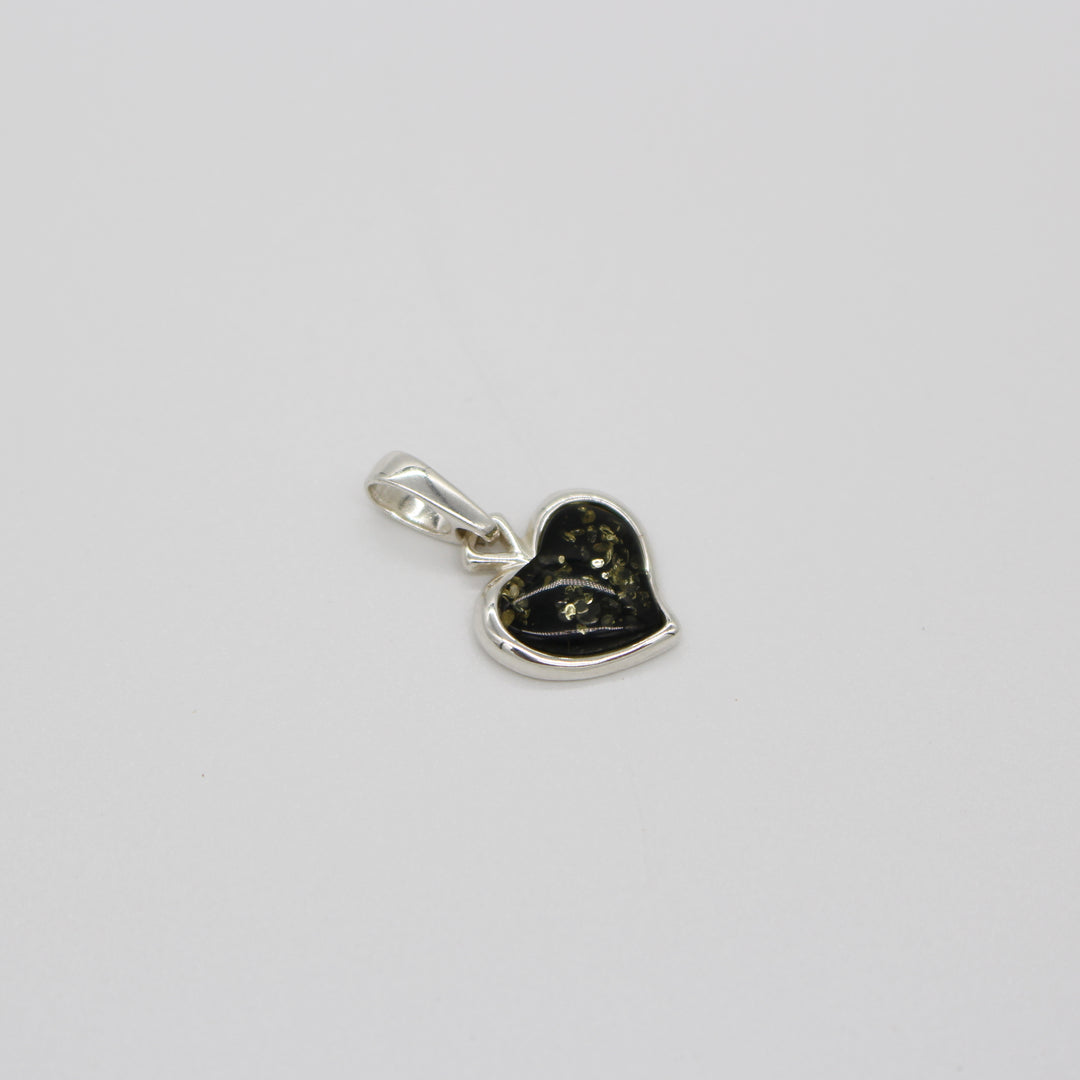 Green Amber Heart Pendant