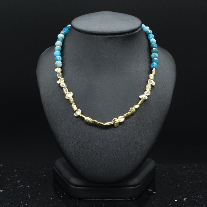 Apatite & Gold Beaded Necklace