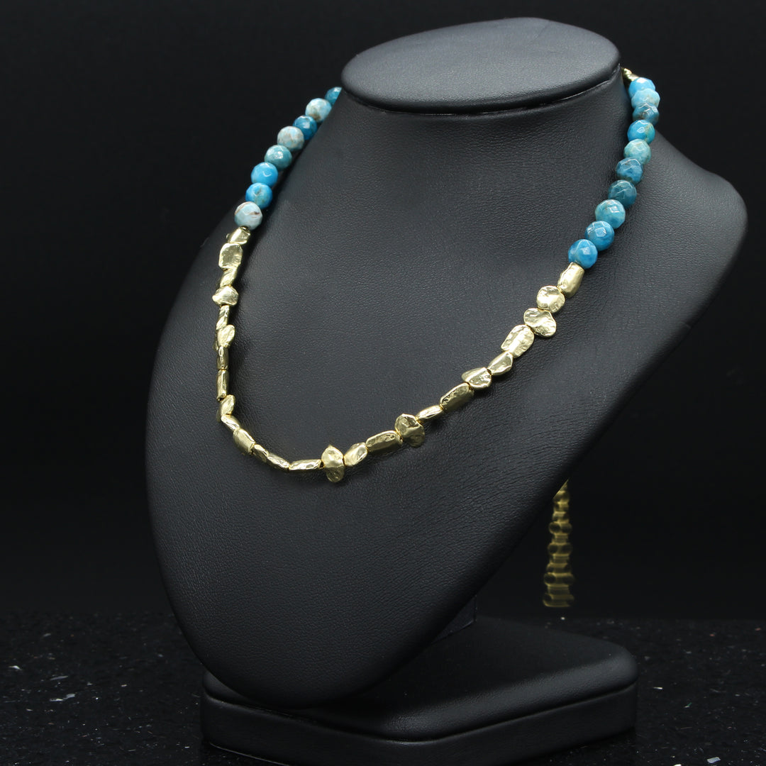 Apatite & Gold Beaded Necklace