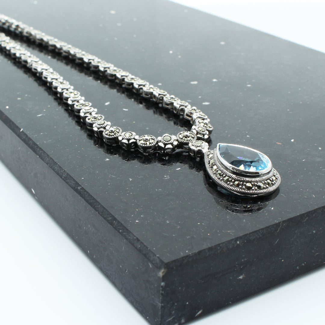 Marcasite Blue Topaz Necklace - Main Image