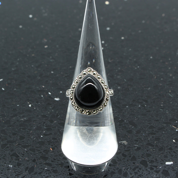 Marcasite Black Onyx Ring