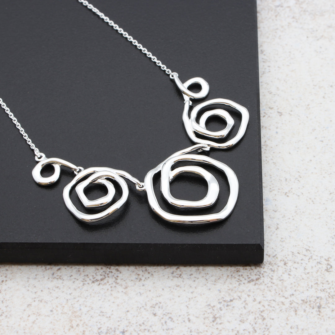 Silver Organic Spiral Necklace