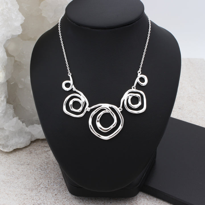 Silver Organic Spiral Necklace