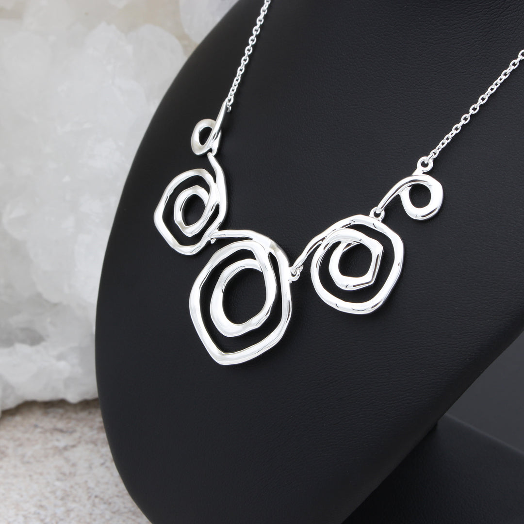 Silver Organic Spiral Necklace