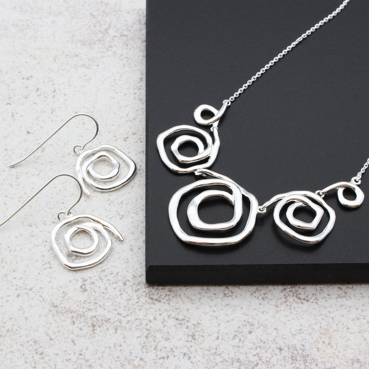 Silver Organic Spiral Necklace