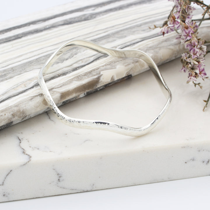 Wavy Silver Bangle